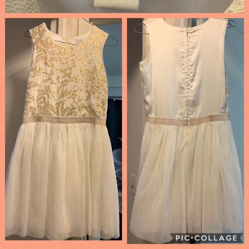 Gold and white girls dress